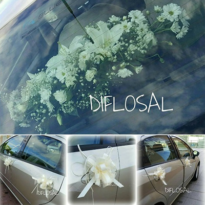 Floristería Diflosal decoración de coche nupcial
